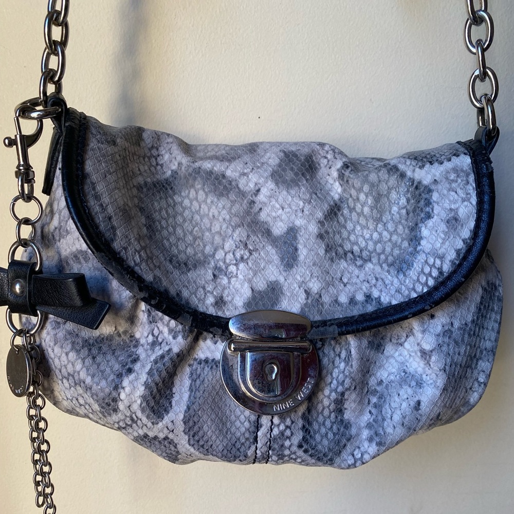 Nine West Black/Grey/Silver Python Shoulder Bag